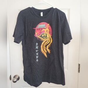 Mens Beautiful Asian Graphic Short Sleeve Crew Neck T-shirt SZ L On Canvas Tag